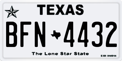 TX license plate BFN4432