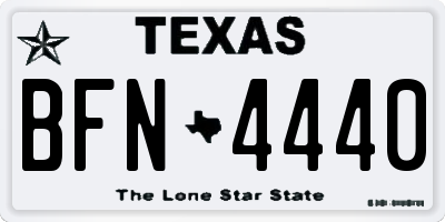 TX license plate BFN4440