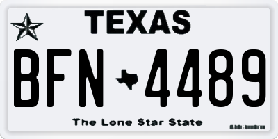 TX license plate BFN4489