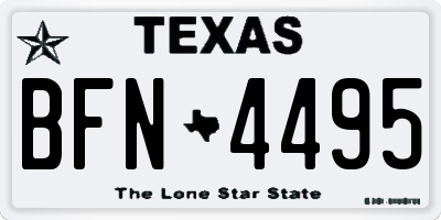 TX license plate BFN4495