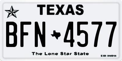 TX license plate BFN4577