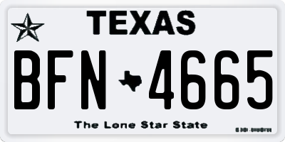 TX license plate BFN4665