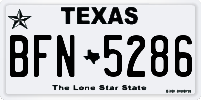 TX license plate BFN5286
