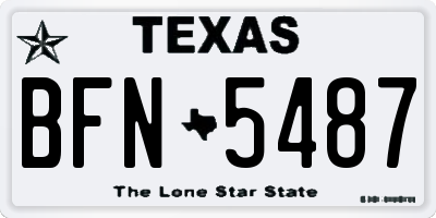 TX license plate BFN5487
