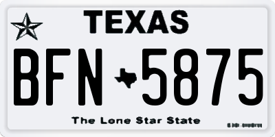 TX license plate BFN5875