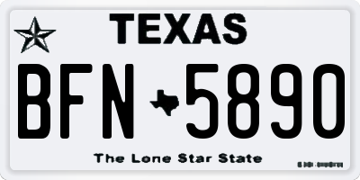 TX license plate BFN5890