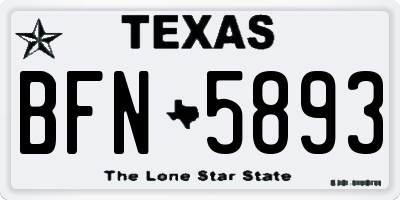 TX license plate BFN5893