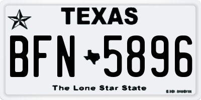 TX license plate BFN5896