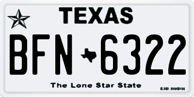 TX license plate BFN6322