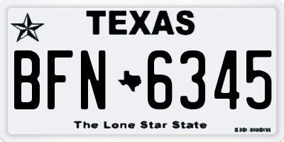 TX license plate BFN6345