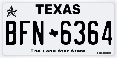 TX license plate BFN6364