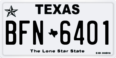 TX license plate BFN6401