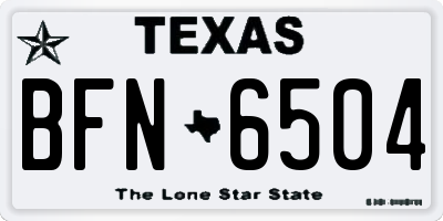 TX license plate BFN6504