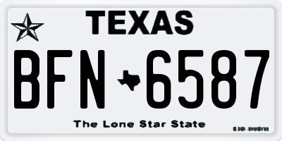 TX license plate BFN6587