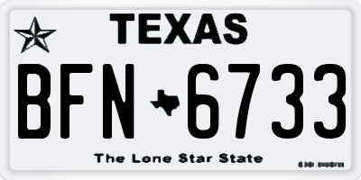 TX license plate BFN6733