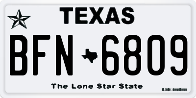 TX license plate BFN6809
