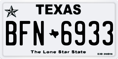 TX license plate BFN6933