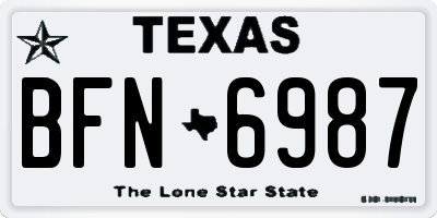 TX license plate BFN6987