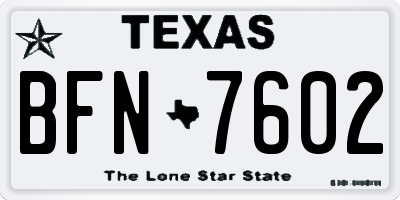TX license plate BFN7602