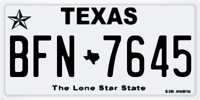 TX license plate BFN7645