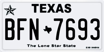 TX license plate BFN7693
