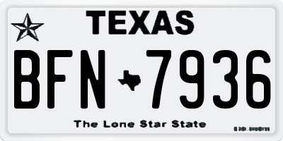 TX license plate BFN7936