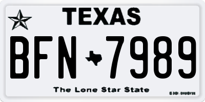 TX license plate BFN7989