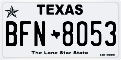 TX license plate BFN8053