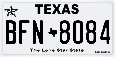 TX license plate BFN8084