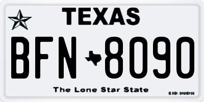 TX license plate BFN8090