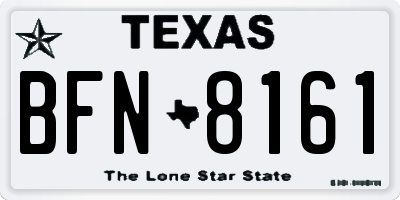 TX license plate BFN8161