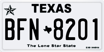 TX license plate BFN8201