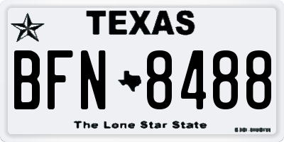 TX license plate BFN8488