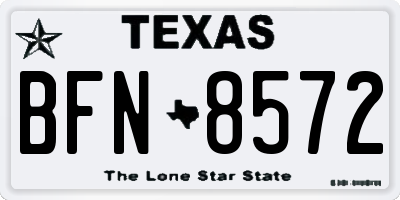 TX license plate BFN8572