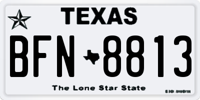 TX license plate BFN8813