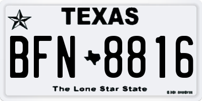 TX license plate BFN8816
