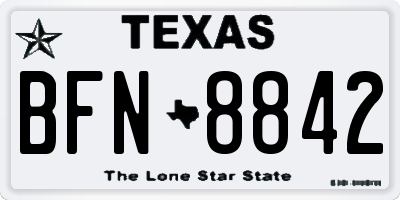 TX license plate BFN8842
