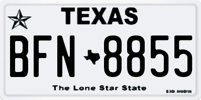 TX license plate BFN8855