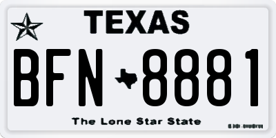 TX license plate BFN8881