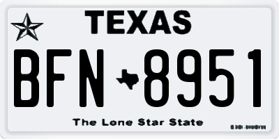 TX license plate BFN8951