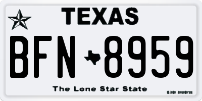 TX license plate BFN8959