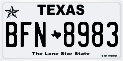 TX license plate BFN8983