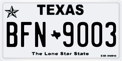 TX license plate BFN9003