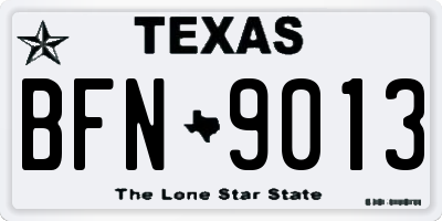 TX license plate BFN9013