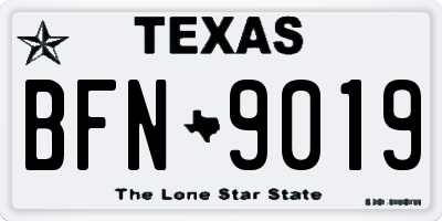 TX license plate BFN9019