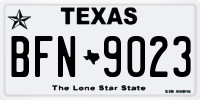 TX license plate BFN9023