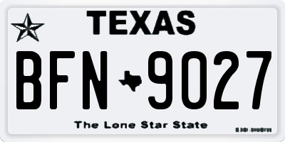 TX license plate BFN9027