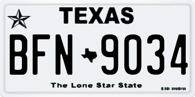 TX license plate BFN9034
