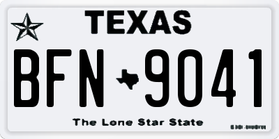 TX license plate BFN9041