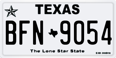 TX license plate BFN9054